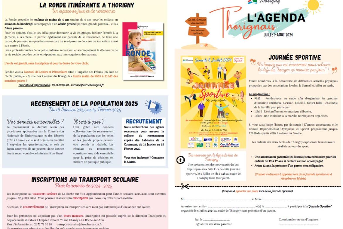 AGENDA JUILLET-AOUT 2024